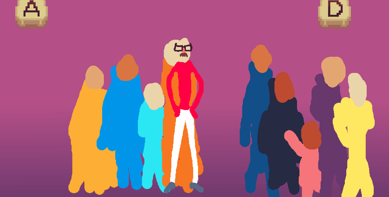 short gif showing the gameloop of the disguise minigame